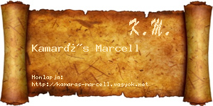 Kamarás Marcell névjegykártya